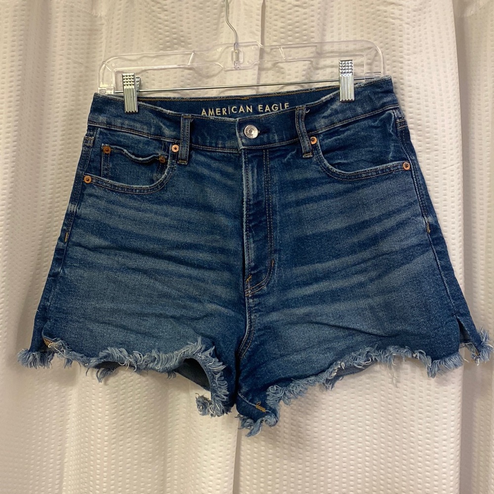 AE high rise stretchy jean shorts
